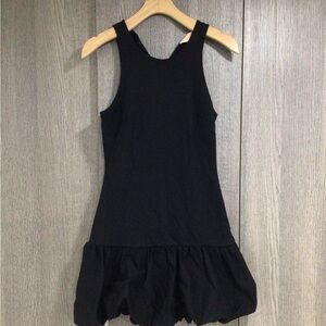 LG Black Mini Dress with Ruffled Hem